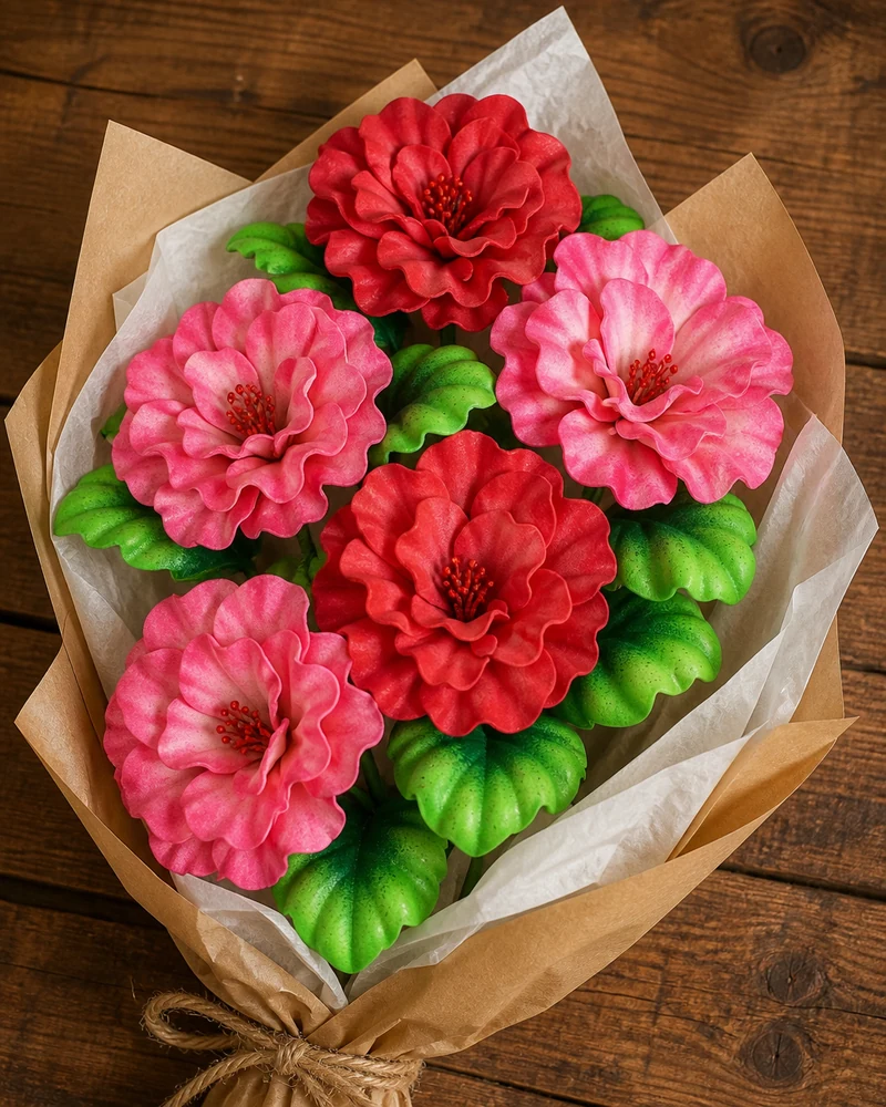 Real-touch foam camellia styling idea 2