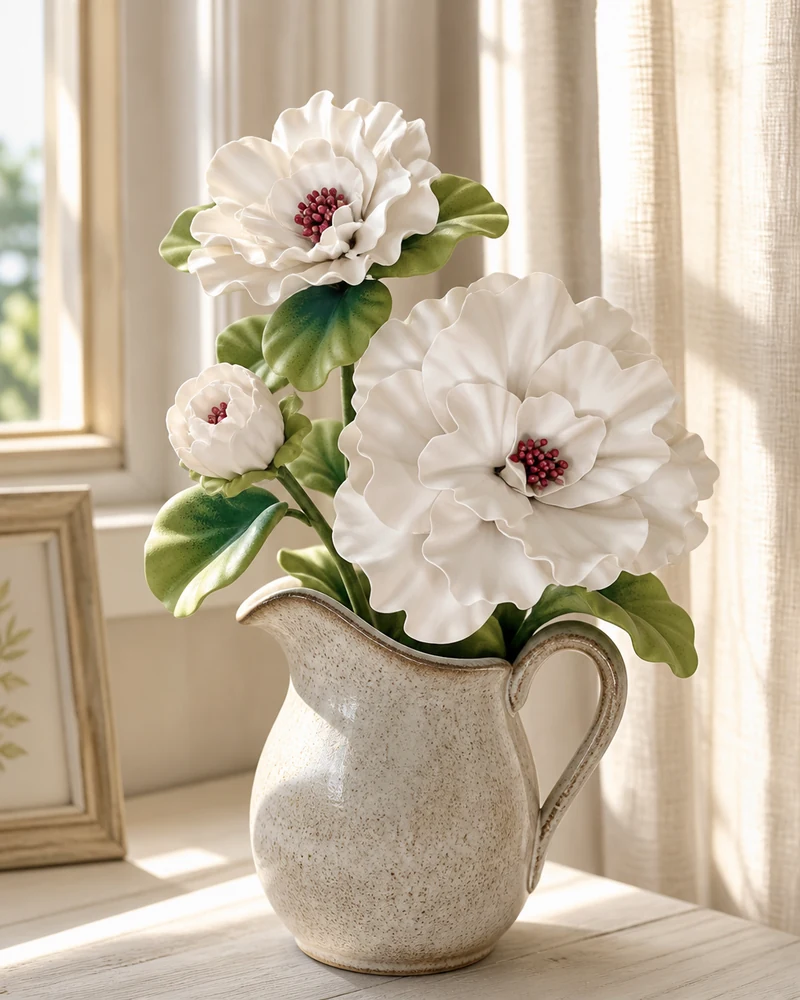 Real-touch foam camellia styling idea 5