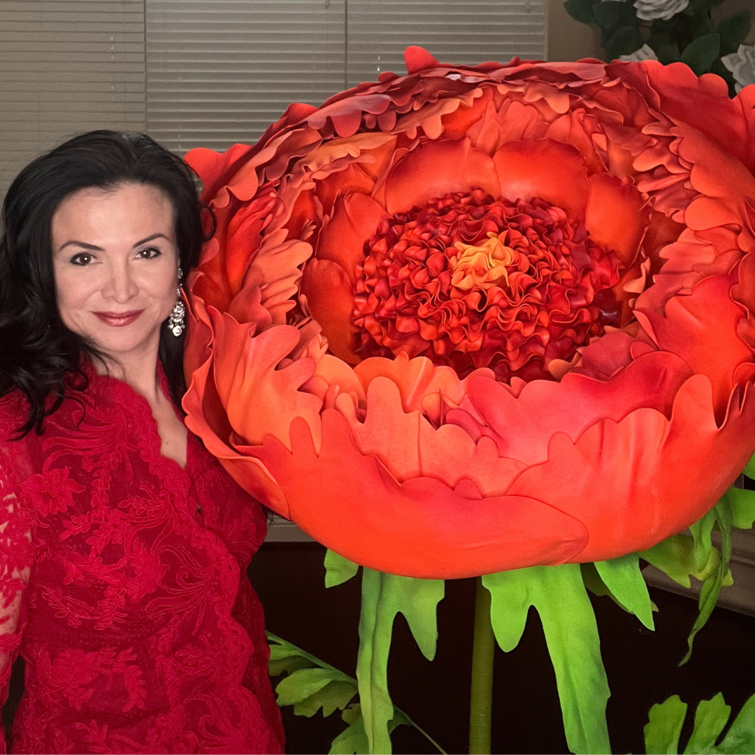 Giant Standing Peony Flower Backdrop