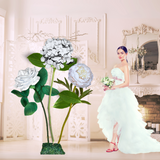 All-White Elegance Giant Flower Backdrop – Featuring White Hydrangeas, White Roses, and White Peonies