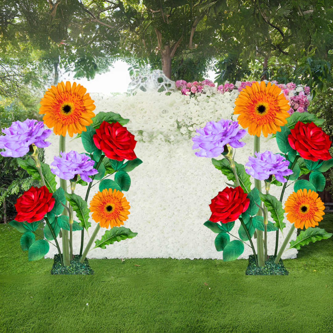 Everyday Blessings Giant Flower Backdrop – 5 or 7 ft Tall Customizable Floral Display