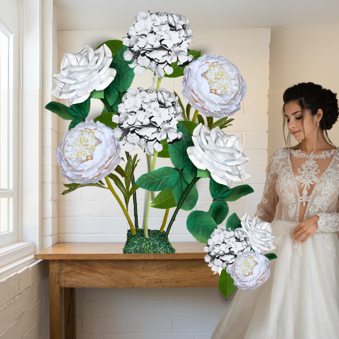 All White Elegance – Wedding Floral Arrangement