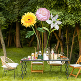 Baby’s First Light Tall Table Centerpiece – Pink Peony, White Lily, and Soft Yellow Gerbera, 18" and 12" Diameter Flowers