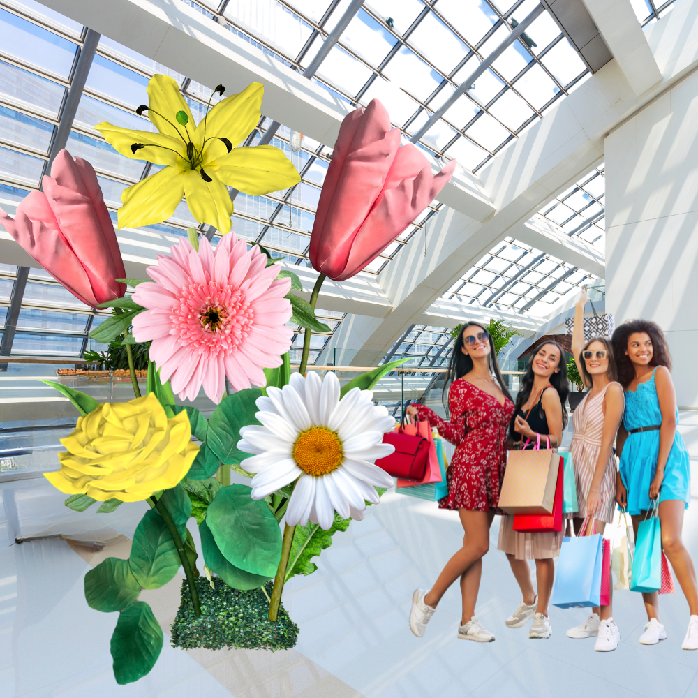 Spring Seasonal Display of Giant Flowers