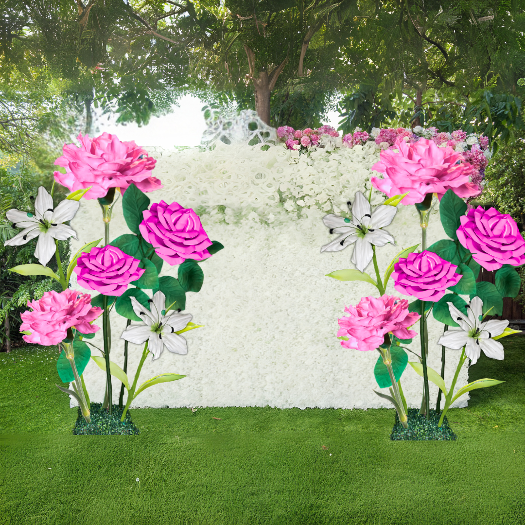 Blessings Abound Giant Flower Backdrop – 5 or 7 ft Tall Customizable Floral Display