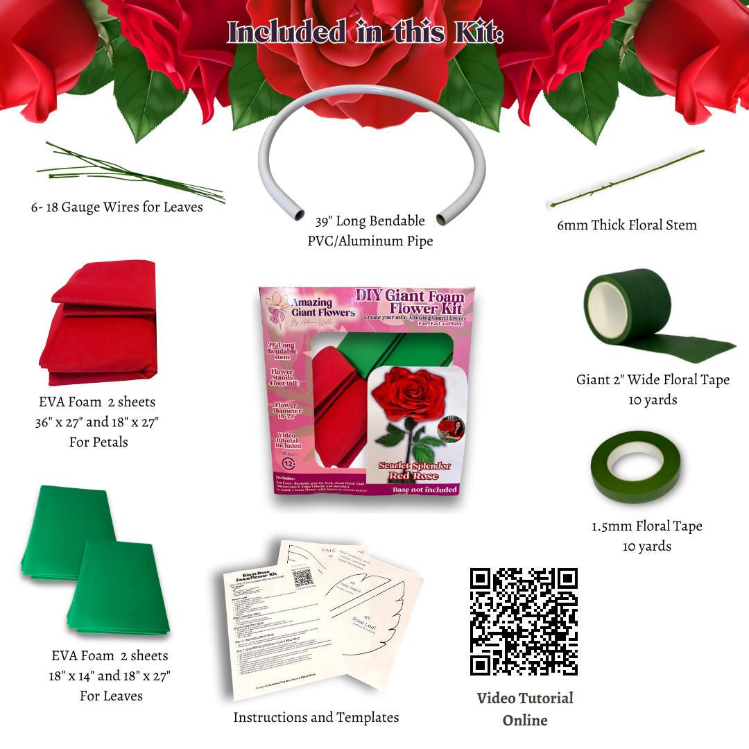 Craft Your Own Giant Floribunda Rose - DIY Kit for Stunning Art and Decor