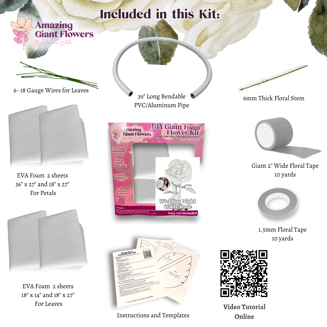 DIY Giant White Rose Flower Kit-Wedding White Centerpiece