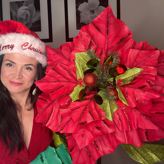 Giant Standing Christmas Poinsettia Flower