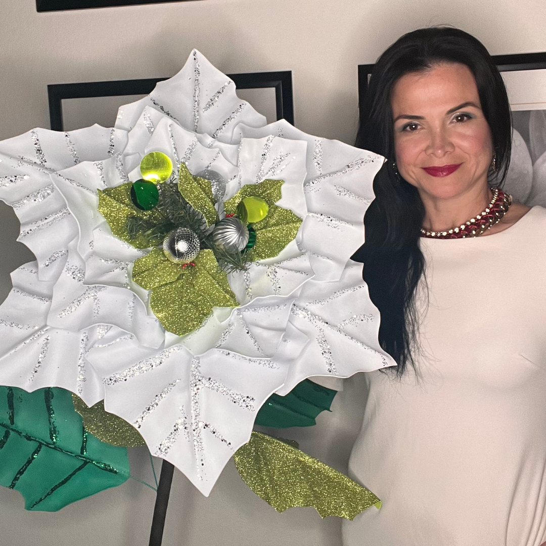 Giant Standing Christmas Poinsettia Flower