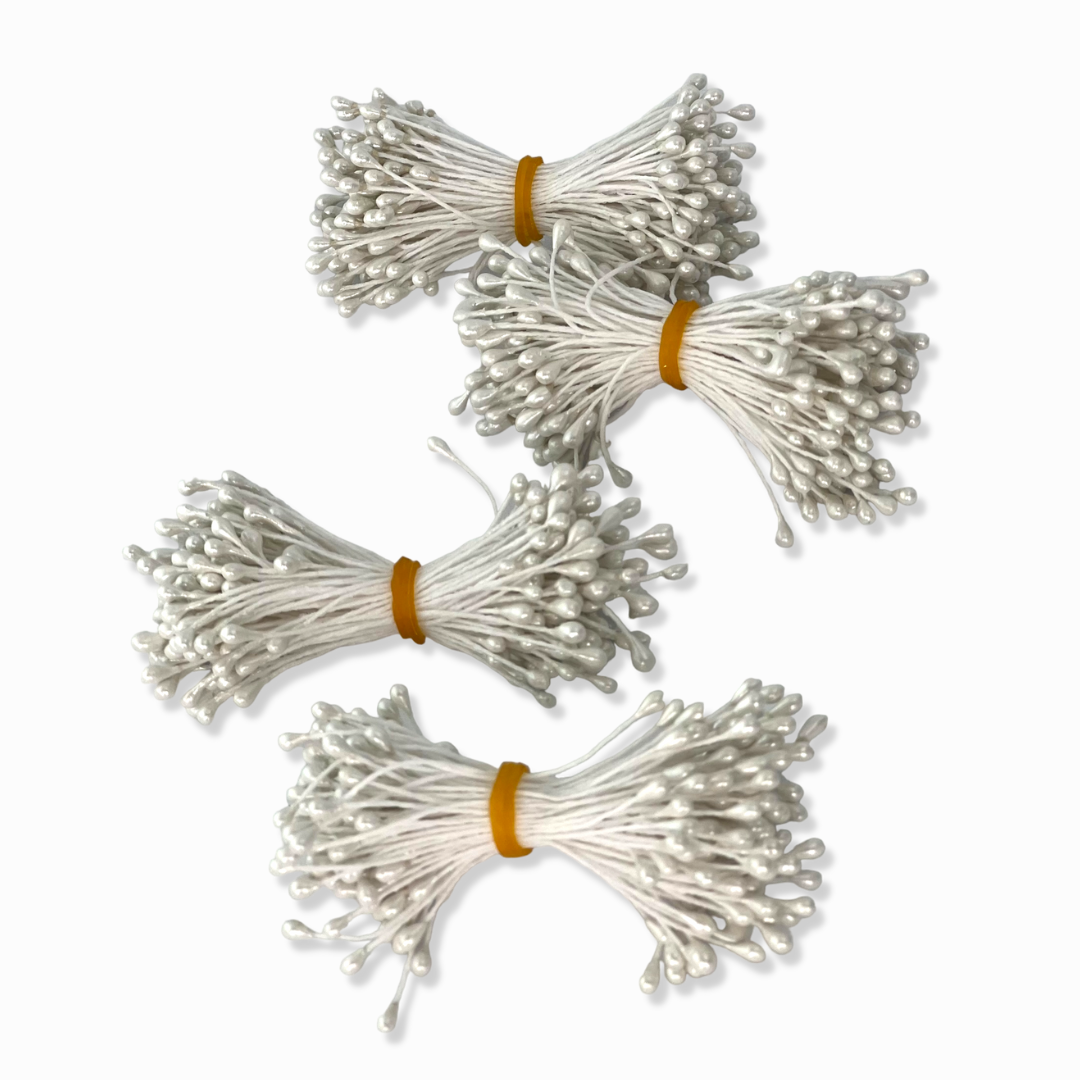 Luxurious Pearlized Floral Accents: 3mm Flower Stamens, flower pistils, flower buds