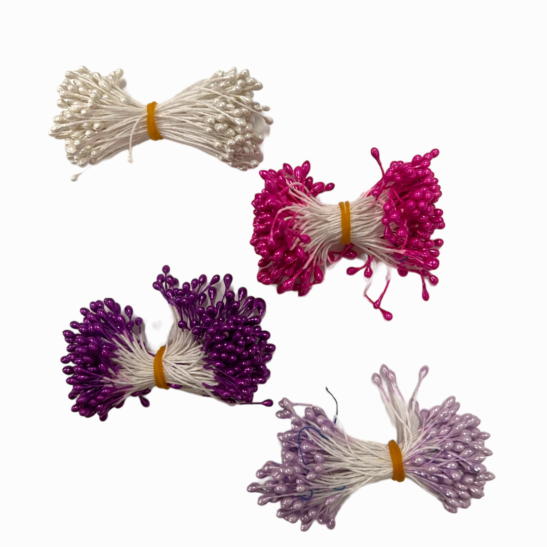 Luxurious Pearlized Floral Accents: 3mm Flower Stamens, flower pistils, flower buds