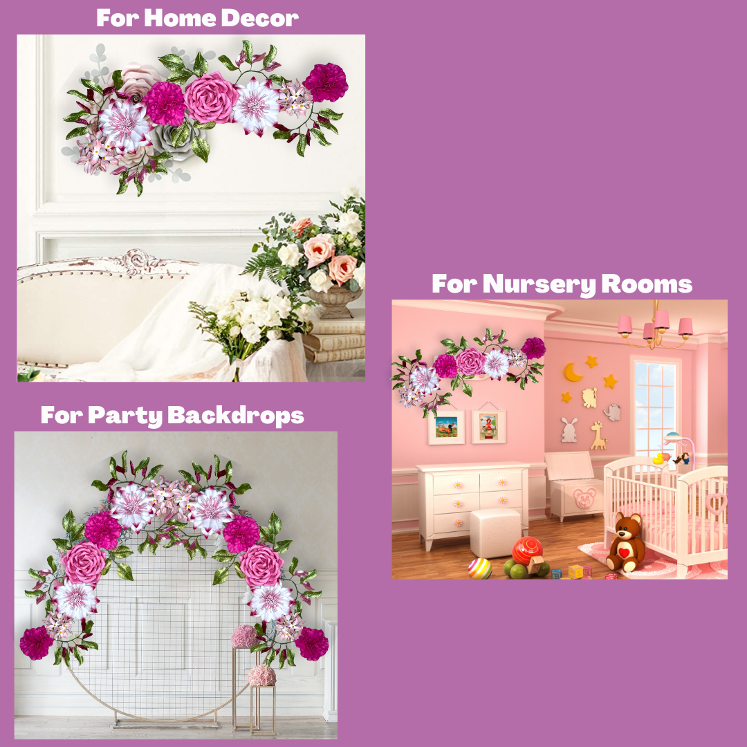 Pinks and Whites DIY Foam Wall Flower Kit