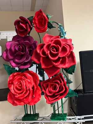 Corporate Event Decor Ideas: Fuschia Red Rose Arrangement