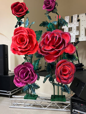 Corporate Event Decor Ideas: Fuschia Red Rose Arrangement