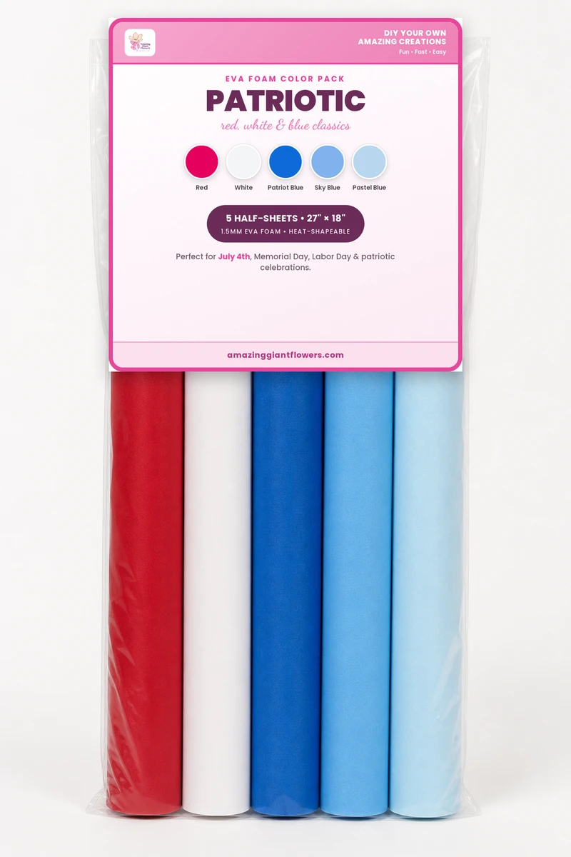 Patriotic EVA Foam Color Pack | 5 Half-Sheets 27"x18" 1.5mm