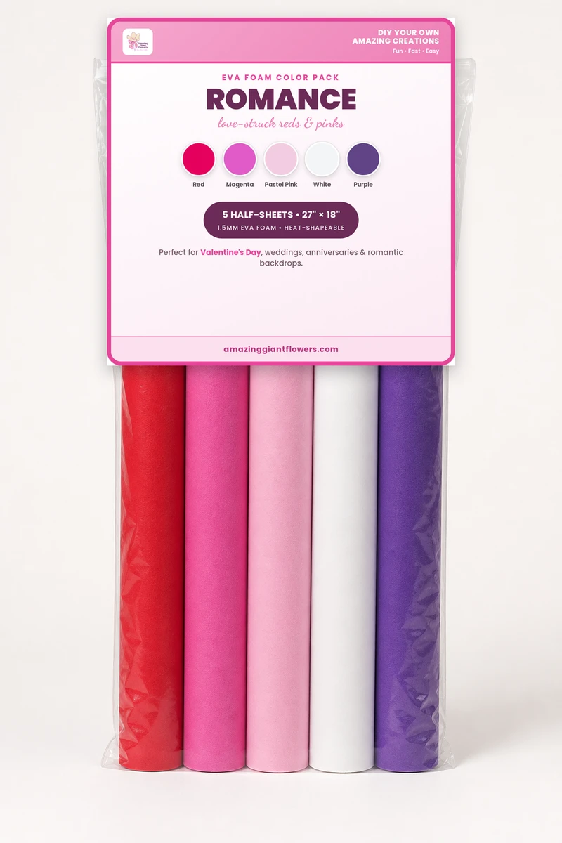 Romance EVA Foam Color Pack | 5 Half-Sheets 27"x18" 1.5mm