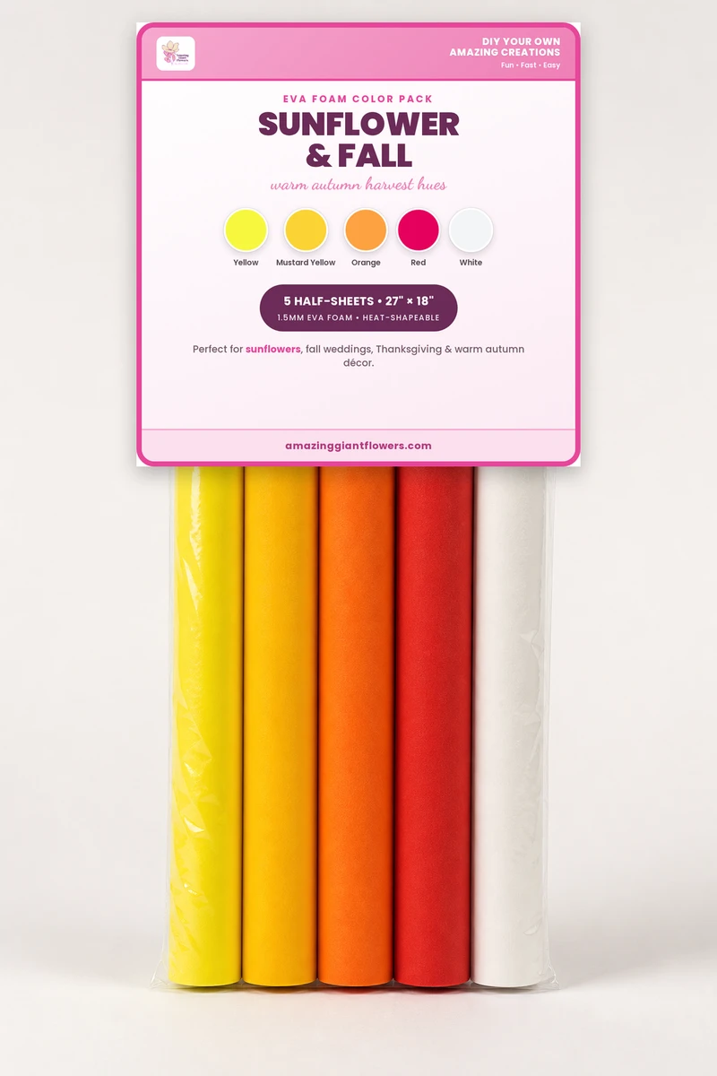 Sunflower & Fall EVA Foam Color Pack | 5 Half-Sheets 27"x18" 1.5mm