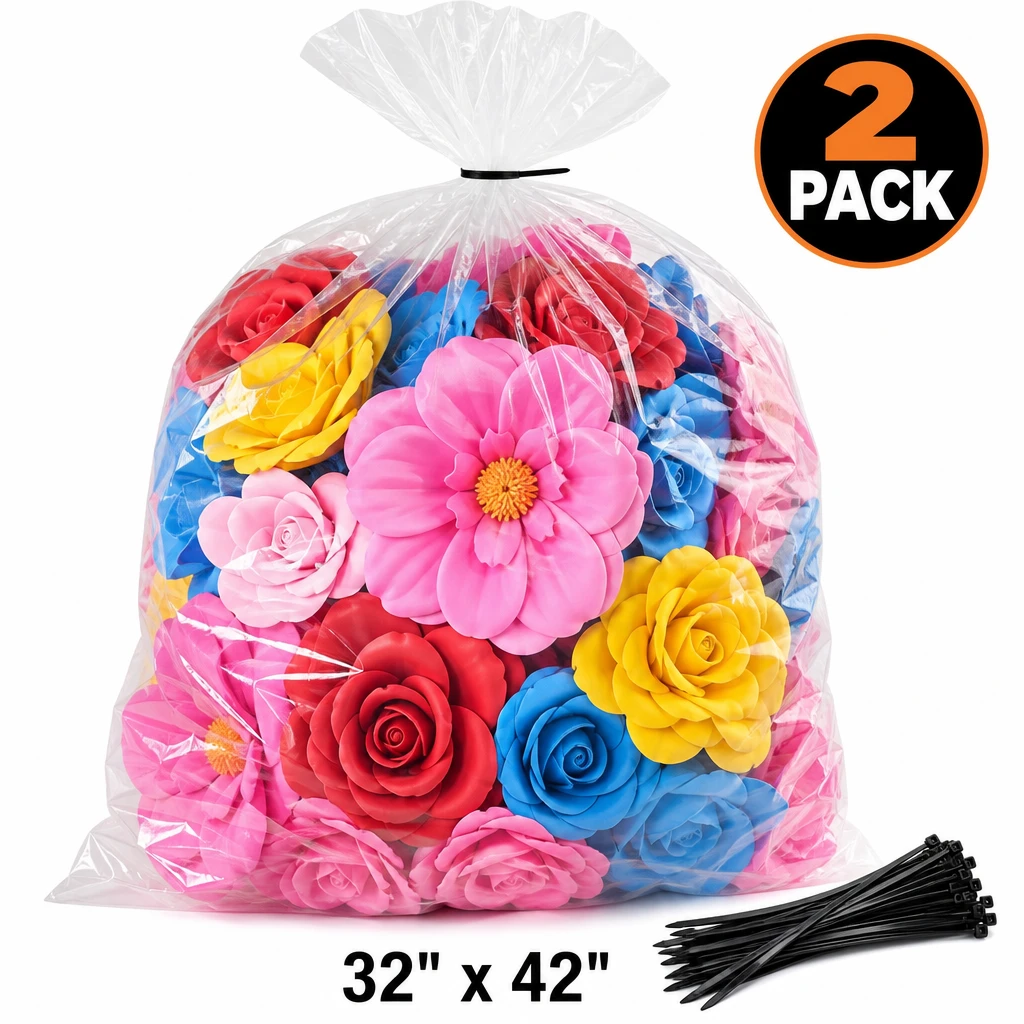 Clear Plastic Storage Bags for Giant Flowers